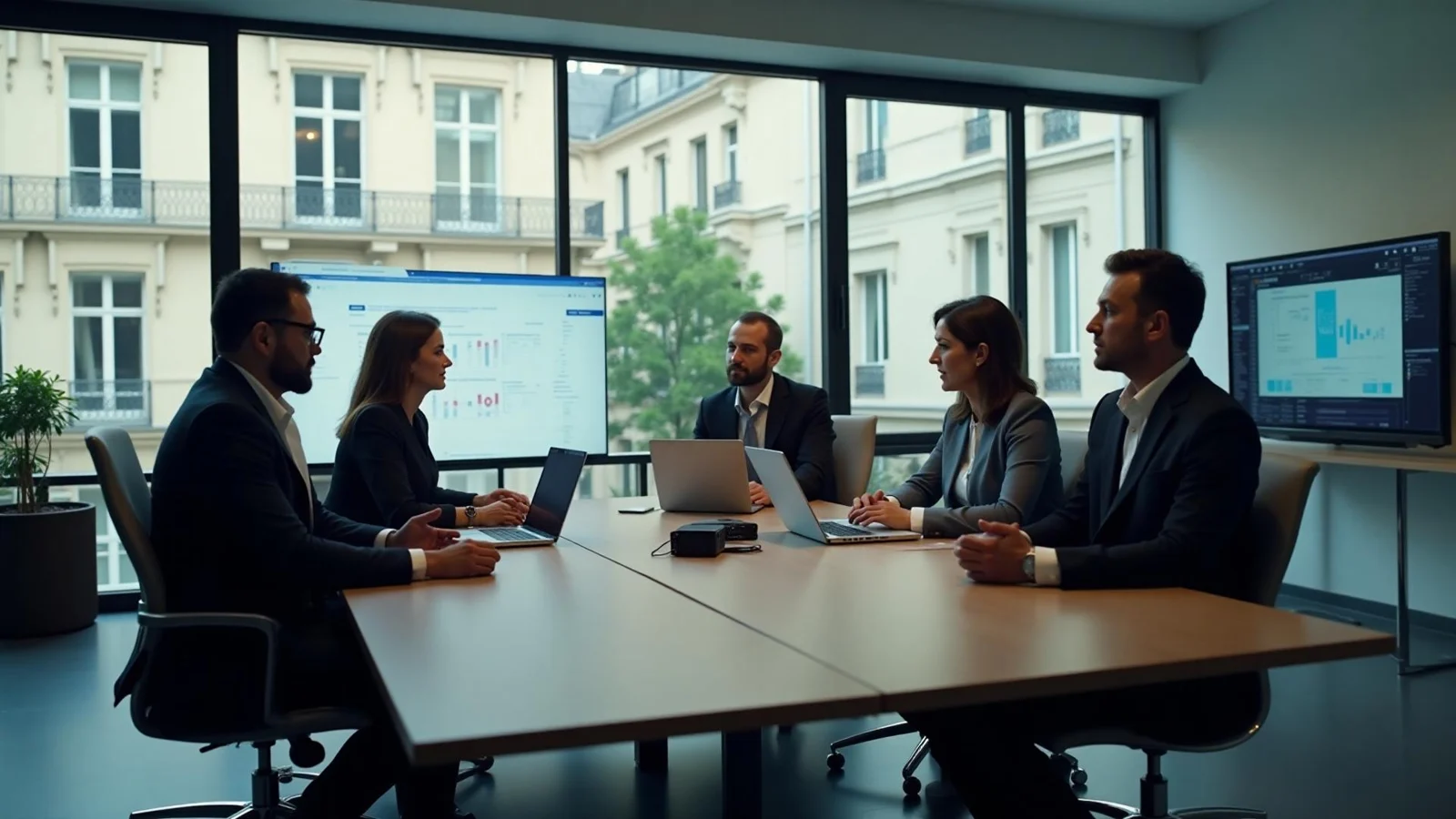 Une équipe réunie en cellule de crise prépare sa communication, illustrant la formation gestion de crise en entreprise.
